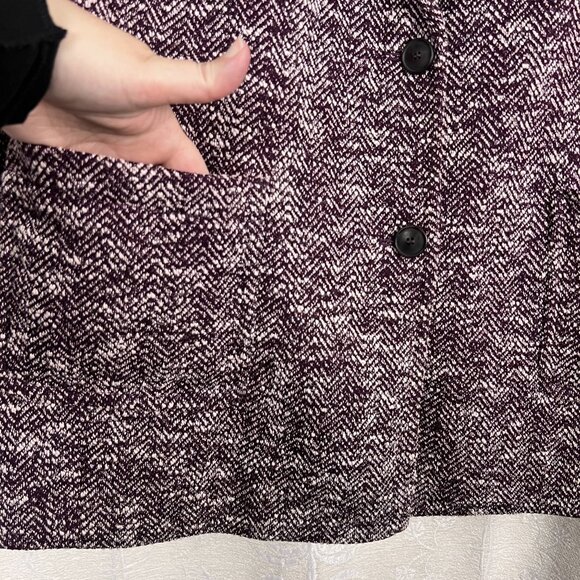 Talbots 18WP Woman Petite Melange Herringbone Blazer long-line jacket purple - Picture 5 of 11